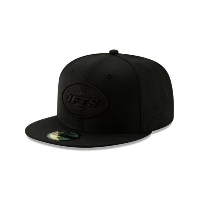 New York Jets Gorra | New Era NFL Basic Black On Black 59fifty Fitted Cap Mexico - Negros